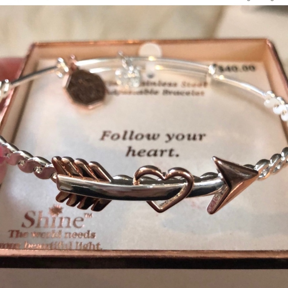 Sterling Silver Multi Colored Bangle Arrows Bracelet